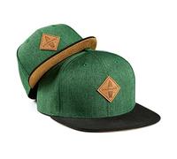 Soulbuddy Set di 2 Cappellini da Basecap Coordinati papà e Figlio - Snapback cap Traspiranti Uomo e Bambino - Look Mini Me Famiglia - Idea Regalo Originale (IT, Testo, M, Verde Scuro)