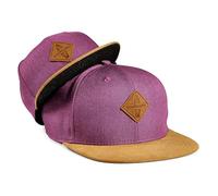 Soulbuddy Set di 2 Cappellini da Basecap Coordinati papà e Figlio - Snapback cap Traspiranti Uomo e Bambino - Look Mini Me Famiglia - Idea Regalo Originale (IT, Testo, M, Viola)