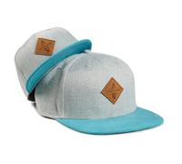Soulbuddy Set di 2 Cappellini da Basecap Coordinati papà e Figlio - Snapback cap Traspiranti Uomo e Bambino - Look Mini Me Famiglia - Idea Regalo Originale (IT, Testo, S, Grigio Azzuro)