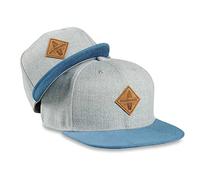Soulbuddy Set di 2 Cappellini da Basecap Coordinati papà e Figlio - Snapback cap Traspiranti Uomo e Bambino - Look Mini Me Famiglia - Idea Regalo Originale (IT, Testo, S, Grigio Blu)