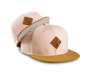 Soulbuddy Set di 2 Cappellini da Basecap Coordinati papà e Figlio - Snapback cap Traspiranti Uomo e Bambino - Look Mini Me Famiglia - Idea Regalo Originale (IT, Testo, S, Pesca)