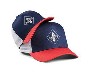 Soulbuddy Set di 2 Cappellini Trucker da Basecap Coordinati papà e Figlio - Snapback Traspiranti Uomo e Bambino - Look Mini Me Famiglia - Idea Regalo Originale (IT, Testo, M, Blu Rosso)