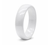 SoulCats Anello in ceramica classico bianco semplice e liscio anello partner anello donna uomo, 13 (16,9), Ceramica