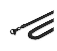 SoulCats Catena del Serpente Braccialetto Collana impostata Acciaio barbozzale Oro Nero Argento, Dimensione:6 mm;Colore:Nero;Selezione:Catena 50 cm