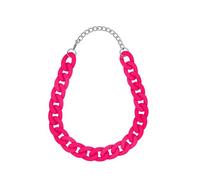 SoulCats Collana a catena di dichiarazione colorata enorme catena a maglie oversize con catena a maglia vintage, colore: rosa neon