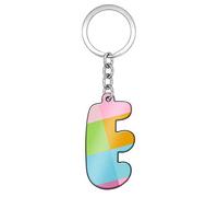 SoulCats Lettere Portachiavi a Scacchi Multicolore, Lettera: E