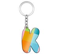 SoulCats® Lettere Portachiavi a Scacchi Multicolore, Lettera: K