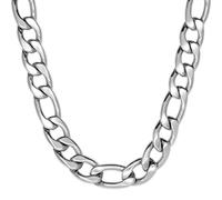 SoulCats Set Collana e Bracciale Figaro da Uomo, Realizzata in Acciaio Inossidabile in Argento, Larghezza: 14 mm, Lunghezza della Collana 60 cm + Bracciale 22 cm