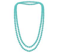 SoulCats Un Collare Morbido Color Perla Collana di Perle Lunga Breve Crema Rosa XXL Blu, Colore: Aqua, Lunghezza della Catena: 148 cm