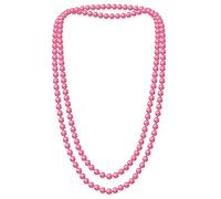 SoulCats Una Collana di Perle Lunga Collana di Perle di Colore Morbido Rosa e Blu Crema XXL Breve, Colore: Rosa; Lunghezza Catena: 148 cm