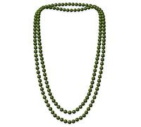 SoulCats Una Collana di Perle Lunga Collana di Perle di Colore Morbido Rosa e Blu Crema XXL Breve, Colore: Verde; Lunghezza Catena: 148 cm