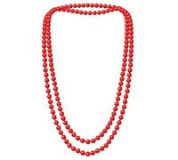 SoulCats Una Lunga Crema Breve Collare Colore Blu Morbido Perle Collana di Perle Rosa XXL, Colore: Rosso; Lunghezza Catena: 148 cm