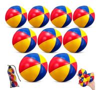 Soulchen Set di 9 palline da giocoliere in poliuretano per principianti e professionisti, vibranti sacchi da giocoleria con borsa a rete, resistenti e morbide, per interni ed esterni, regali per feste