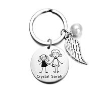 soulglass I migliori regali di famiglia - Famiglia per sempre Portachiavi personalizzato con nome di famiglia per le donne Regali di Natale per la laurea di compleanno per la figlia di papà mamma