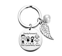 soulglass I migliori regali di famiglia - Famiglia per sempre Portachiavi personalizzato con nome di famiglia per le donne Regali di Natale per la laurea di compleanno per la figlia di papà mamma