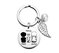 soulglass I migliori regali di famiglia - Famiglia per sempre Portachiavi personalizzato con nome di famiglia per le donne Regali di Natale per la laurea di compleanno per la figlia di papà mamma