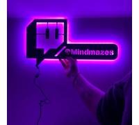 soulglass Personalizza il nome utente Twitch personalizzato Insegna al neon Gamer Tag Led Insegna al neon Regalo personalizzato per i giocatori Twitch Sign Game Room Decor