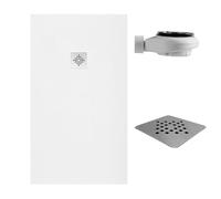 SOULHOME Piatto doccia- Resina -Gel Coat -Texture liscia/pietra -Antiscivolo -Colore Bianco - 150x80- Extra piatto 3cm. Standard