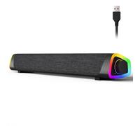 SOULION R30 Plus Casse per PC, Bluetooth V5.3 Altoparlanti per computer, alimentata tramite USB, luci LED colorate, Soundbar per PC, desktop, laptop, nero