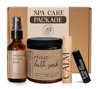 soulistic root Set di trattamenti termali per le donne Spray Lavanda Per Cuscino Balsamo Labbra alla Menta Naturale Roll-On Lenitivo Con Oli Essenziali Bagno Di Sali Epsom Eucalipto