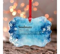 Soulmate Noun Definizione Ornamenti di Natale Bianco e Nero Tipografia Farfalla Albero di Natale Ornamento Ricordo Parole con Definizione Acrilico Pallina di Natale per Decorazione Vacanza