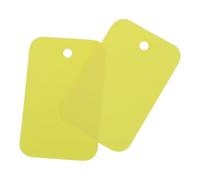 Soulnioi 200 etichette vuote in PVC da appendere, 2,5 x 4 cm, con fori per occhielli, etichette in plastica impermeabile per vendita al dettaglio, piante, stoccaggio e inventario, giallo
