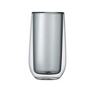 Soulnioi Bicchieri a doppia parete da 270 ml in vetro borosilicato, tazze da tè e caffè, bicchieri isolati per caffè espresso, cappuccino, latte, cioccolata calda (grigio)