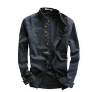 Soulona Camicia da uomo stile Katana giapponese Soulona Katana, camicia in lino premium stile giapponese