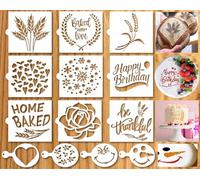 SoulQool 13 stencil per pane per pasta madre e decorazione di torte, modelli per torte e biscotti (stile A)