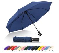 SoulRain Ombrello da viaggio, antivento e compatto per la pioggia, perfetto ombrello pieghevole per auto, ombrello da golf e compagno di viaggio (Navy Blue)
