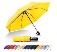 SoulRain Ombrello da viaggio, antivento e compatto per la pioggia, perfetto ombrello pieghevole per auto, ombrello da golf e compagno di viaggio (Yellow)