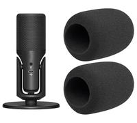 SOULWIT 2 Pcs Schiuma Microfono Pop Filter per Sennheiser Profile USB, Protezione Copertura in Spugna Mic Parabrezza per microfono - Nero