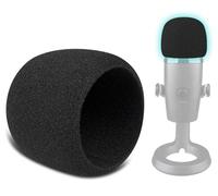 SOULWIT 2 pezzi Protezione Microfono Schiuma Copertura Filtro Pop per Logitech per Creators Blue Yeti Nano USB, Copri Mic Parabrezza con schermo antivento in schiuma - Nero