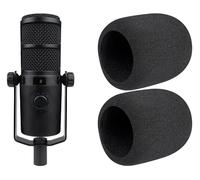 SOULWIT 2 pezzi Schiuma Microfono Pop Filter per MAONO PD400X Dynamic, Protezione Copertura in Spugna Mic Parabrezza - Nero