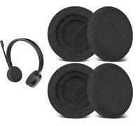 SOULWIT 4 pezzi Cuscinetti Spugna Ricambio per Jabra Evolve 65 (65UC/65MS), 20 (20SE/20UC/20MS), 30 (US/II), 40 (UC/MS) Cuffie, Padiglioni in Spugna Morbida e Resistente con Schiuma ad Alta Densità