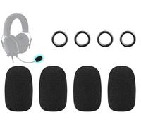SOULWIT 4 pezzi Schiuma Microfono Pop Filter per Razer BlackShark V2/V2 Pro/V2 X, Barracuda X, Kaira/Kaira Pro/Kaira X, Kraken V3 Pro Cuffie, Protezione Copertura in Spugna Mic Parabrezza - Nero