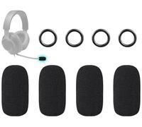 SOULWIT 4Pcs Copri Microfono per JBL Quantum 100/360/910 Series, Quantum One/350/200/300/400/600/610/800/810 Headsets, Protezione Mic Foam Cover Pop Filter Windscreen - Nero
