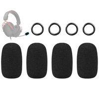 SOULWIT 4Pcs Protezione Microfono Schiuma Copertura Filtro Pop per Hyperx Cloud/Alpha/Chat/Core/Flight/Mini/Orbit/Revolver/Stinger Series Cuffie, Copri Mic Parabrezza per Hyperx Cloudx - Nero