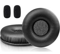 SOULWIT 50mm Cuscinetti Auricolari Ricambio per Logitech H570e/H650e/H820e, Padiglioni Cuffie con Morbida Pelle Proteica, Schiuma ad Alta Densità, Spessore Aggiunto - Nero