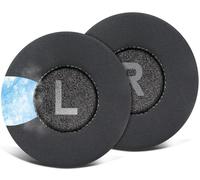 SOULWIT 70mm Cuscinetti Auricolari Ricambio per Logitech Zone 300/Zone 301/Zone 305 Wireless Cuffie, Padiglioni Cuffie con Tessuto di Seta Ghiacciata, Schiuma Antirumore - Zona 300 CG Nero