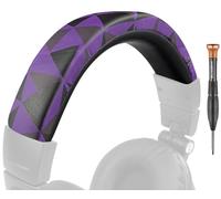 SOULWIT Copertura Archetto in pelle proteica per Audio Technica ATH M50, M50X, M50XWH, M50XBT, M50XBT2, M50S/LE, parte di ricambio per la riparazione del cuscinetto della fascia per la testa