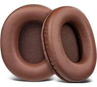 SOULWIT Cuscinetti Auricolari di Ricambio per Audio Technica ATH M50X M50XBT M50RD M40X M30X M20X MSR7 SX1 Monitor, Cuscinetti con Pelle Proteica Morbida, Memory Foam ad Alta Densità - Caffè