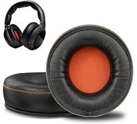 SOULWIT Cuscinetti Auricolari Di Ricambio per SteelSeries Siberia 800 (X800, P800), Siberia 840, SteelSeries H Cuffie Da Gioco, con Pelle Proteica Più Morbida-Nero