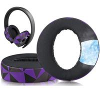 SOULWIT Cuscinetti Auricolari in gel di Raffreddamento per Sony Cuffie New Gold Wireless PS4, Cuscinetti Auricolari di ricambio per Versione 2018, Modello di Cuffia CUHYA-0080 -Viola Nero