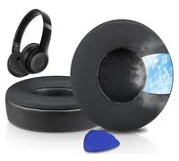 SOULWIT Cuscinetti Auricolari in Gel Raffreddamento Ricambio per Beats Solo 4 Wireless On-Ear Cuffie, Padiglioni Cuffie Solo4 con Schiuma Antirumore ad Alta Densità, Spessore Aggiunto - Nero