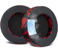 SOULWIT Cuscinetti Auricolari in Gel Raffreddamento Ricambio per Corsair Virtuoso Pro Cuffie, Cuscinetti Auricolari con Tessuto a Rete Durevole, Schiuma Antirumore ad Alta Densità - Tempesta Rossa