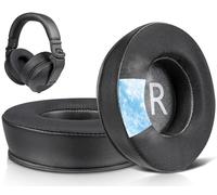 SOULWIT Cuscinetti Auricolari in Gel Rinfrescante di ricambio per Pioneer DJ HDJ-X5/X5 BT, HDJ-X7,HDJ-X10, Cuscinetti Auricolari con Schiuma ad Alta Densità per Isolamento Rumore - Nero