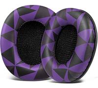 SOULWIT Cuscinetti di Ricambio per Sony MDR-7506 MDR-V6 MDR-V7 MDR-CD900ST Monitor Cuffie, Cuscinetti Auricolari con Pelle Proteica Più Morbida, Schiuma ad Alta Densità - Viola Nero