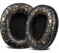 SOULWIT Cuscinetti di Ricambio per Sony MDR-7506 MDR-V6 MDR-V7 MDR-CD900ST Monitor Cuffie, Cuscinetti Auricolari con Pelle Proteica Più Morbida, Schiuma ad Alta Densità - Nero Dorato