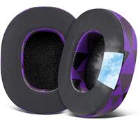 SOULWIT Cuscinetti in Gel di Raffreddamento per Skullcandy Hesh 3/ANC/Evo & Crusher Wireless/ANC/Evo/360 & Venue ANC Cuffie Over-Ear, Cuscinetti con Pelle Proteica Morbida Aggiornata-Viola Nero
